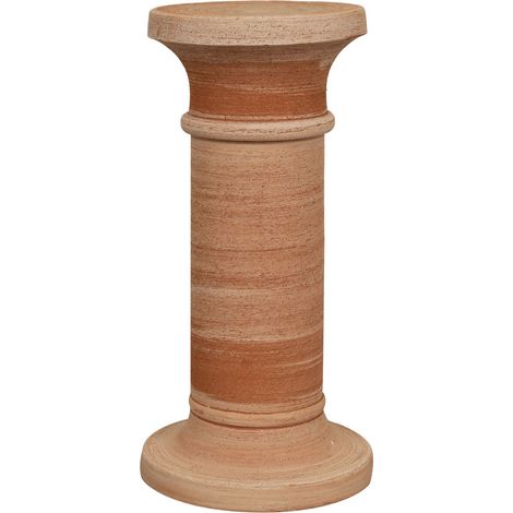 Biscottini – Vase colonne en terre cuite 51 cm – Fait main en argile marneuse toscane – Résistant au gel et intempéries – Pièce unique artisanale