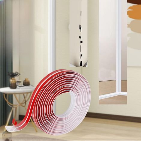 Bandes autocollantes étanches pour portes, fenêtres, murs, cuisine - Rouleau 3 m x 4 cm - Facile à découper - Idéal pour bricolage et rénovations - Blanc (1/5)