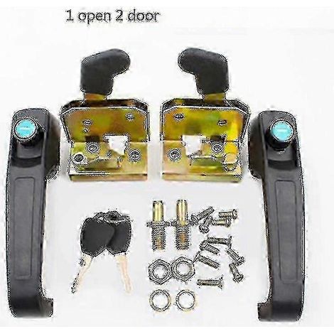 Ensemble poignée et serrure de porte en métal pour installation domestique et usage quotidien.-AquaForge (1/4)