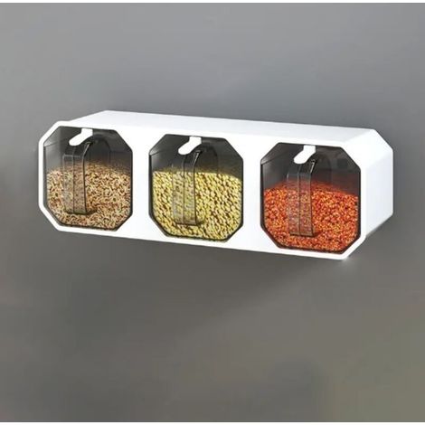 Contenitore per spezie da parete senza foratura per la cucina, pratico e modulare, organizer per spezie - Crezuo