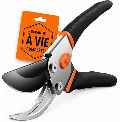Sécateur de Jardin Bypass 21,5 cm Lame SK5 Ressort Scellé pour Mains Fragiles, Secateur et Ciseaux de Jardinage Rosiers, Arbres Fruitiers Branches, Cisailles à gazon (1/5)