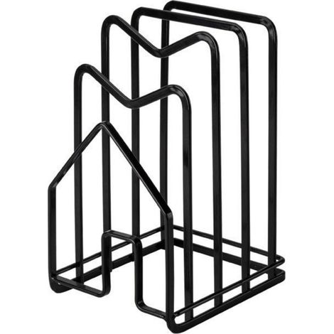 Support Pour Planche A Couper - Support Pour Couvercles De Casserole - Organisateur De Cuisine - Noir - 215 X 145 X 125 Mm - 1 Piece