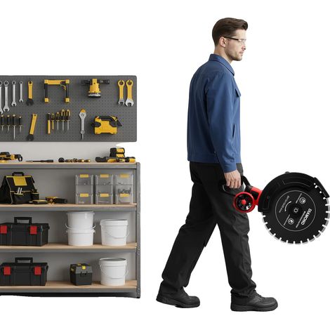 Pialla per calcestruzzo, potenza 4000W, profondità di taglio massima 165 mm, velocità 3000 giri/min, peso 14 kg, cavo di alimentazione 3 m (1/5)