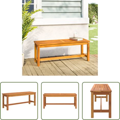 vidaXL Gartenbank Massivholz - Gartenbank 110x35x45 cm Massivholz Akazie (1/5)