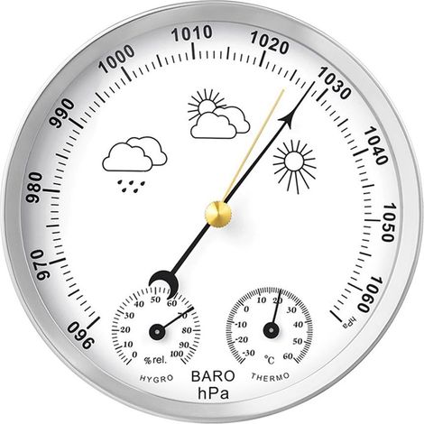 3 en 1 Baromètre Thermomètre Hygromètre Haute Précision Manomètre pour (1/4)