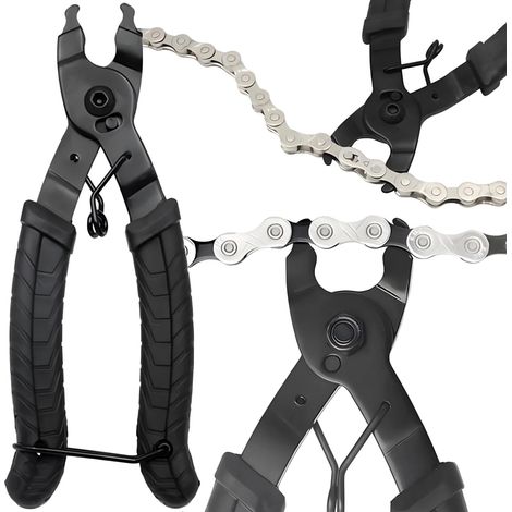 Pince à chaîne, pince à chaîne de vélo pour démontage et réparation, pince à Velcro à dégagement rapide et clés pour installation et réparation - noir (1/5)
