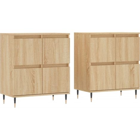 Credenza a buffet cassettiera mobiletto portaoggetti cucina soggiorno salotti set di 2 legno ingegnerizzato Sonoma marrone 020036831