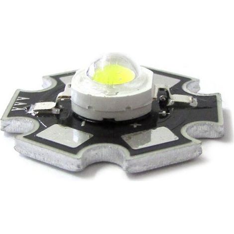 Power Led 1W Blanc Naturel 4000K-4500K 100 Lumen 350mA 3-3.4V Plaque Dissipatrice Incluse (1/3)