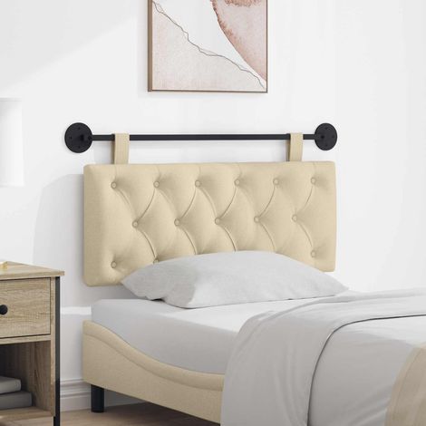 vidaXL Tête de lit suspendue Crème Tissu (1/5)