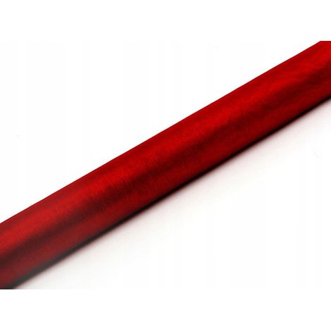 Organza decorativa de 36 cm x 9 m, roja, 1 unidad. (1/2)