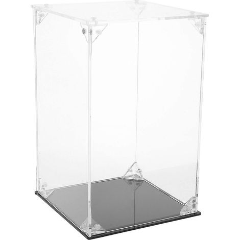 Vitrine transparente de rangement (lot de 2) pour objets de collection, 25 x 15 x 15 cm, en acrylique rectangulaire, anti-poussière. (1/5)