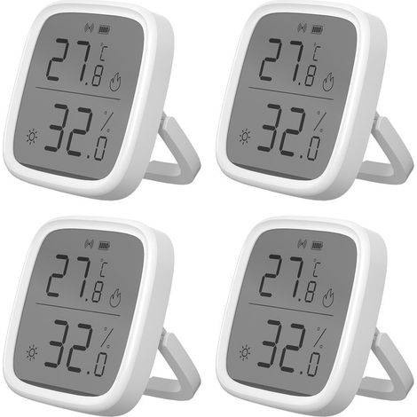 SONOFF SNZB-02D Zigbee Temperatur- und Feuchtigkeitssensor, LCD Display, Benötigt Zigbee Hub, Kompatibel mit Alexa, Google Home, Home Assistant, 4-Pack (1/5)