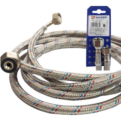 Wadep Metallgeflechtschlauch – 1/2" x 1/2" – 30 cm