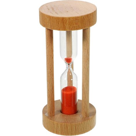 Minuteur Sablier en Bois Rouge 3, Décoration de Bureau Moderne Verre (1/5)