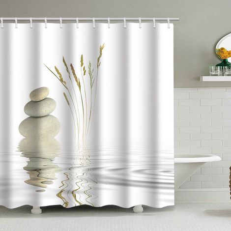 Rideau de Douche 120x200 cm Impression numérique Design Moderne Tissu Polyester imperméable Lavable résistant à la moisissure avec Crochets Inclus