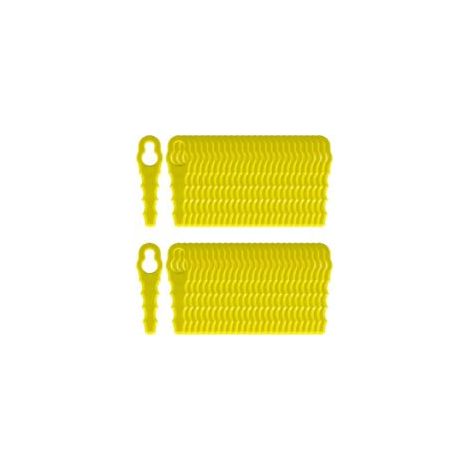 Paquete de 50 cuchillas de repuesto compatibles con desbrozadoras Ryobi, cabezales de cuchillas doblemente dentadas RAC155 RAC157 RAC158 - Crezuo