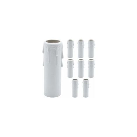 Confezione da 9 copricandele in plastica per lampadari a sospensione, colore bianco