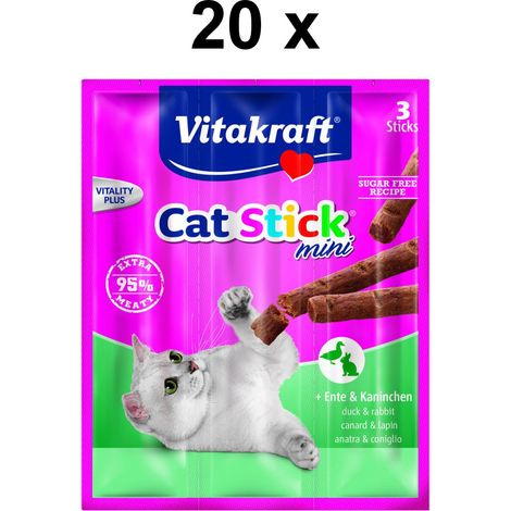 Vitakraft Katzensnack Cat-Stick mini Ente & Kaninchen - 60 x 6g