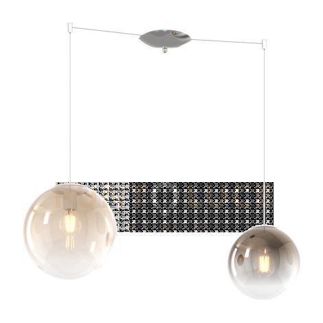 SOSP. CROMO 2 LUCI SPOSTABILE VETRI (1 PICCOLO AMBRA+1 MEDIO BRONZO) 1194CR-S2 S MIX-AB