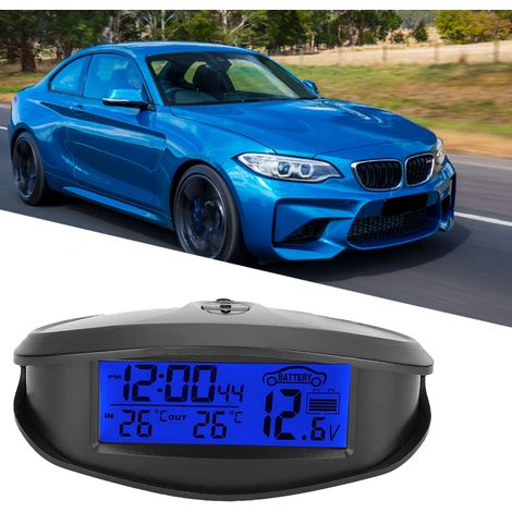 Thermomètre/voltmètre numérique LED EC98 pour voiture, avec fonction minuterie. (1/5)