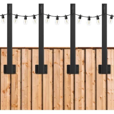 Lot de 4 poteaux lumineux réglables pour l'extérieur, avec clip, support pour terrasse, jardin, mariage, vacances