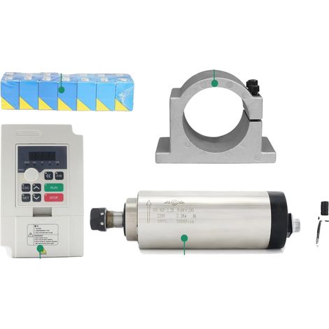 Moteur de broche CNC, 24000tr/min, Inverseur VFD 2,2KW, Kit complet, 220V (1/2)
