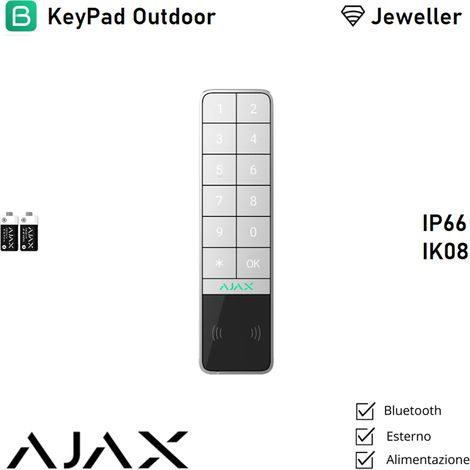 99967 - Jeweller - KeyPad Outdoor Jeweller - color white - Ajax seguridad inalámbrica