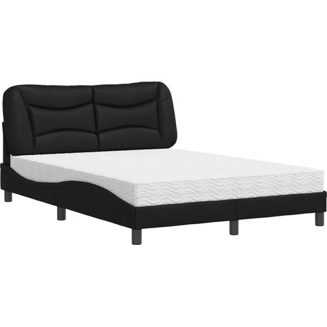 Maison Exclusive - Bett mit Matratze "Hvar" Schwarz 140x190 cm Ku