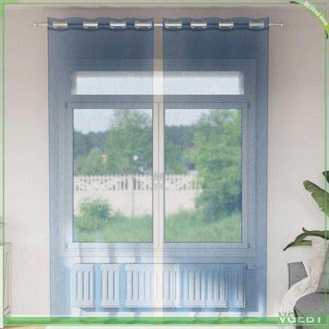 4102118 Rideaux en voile avec illets 2 pcs bleu royal (1/5)