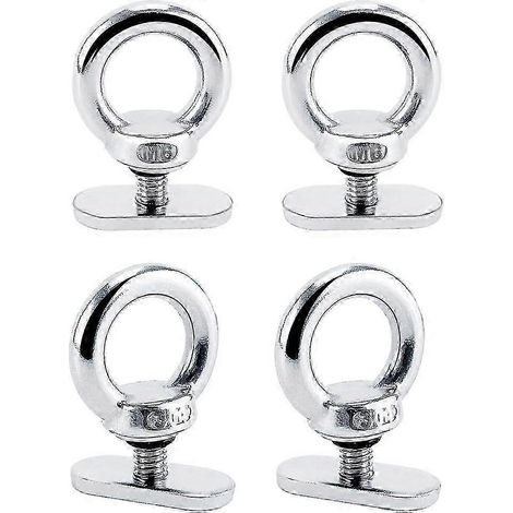Œillet de fixation pour rail, pour cordon élastique ou cordes jusqu'à 0,6 pouce (argenté) (4 pièces) (1/5)