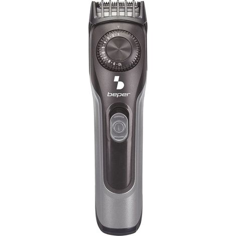Beper 40.332 - Tondeuse à barbe rechargeable, convient également aux cheveux, lames amovibles en acier inoxydable, 20 longueurs, chargement par câble USB (adaptateur secteur non inclus) (1/5)