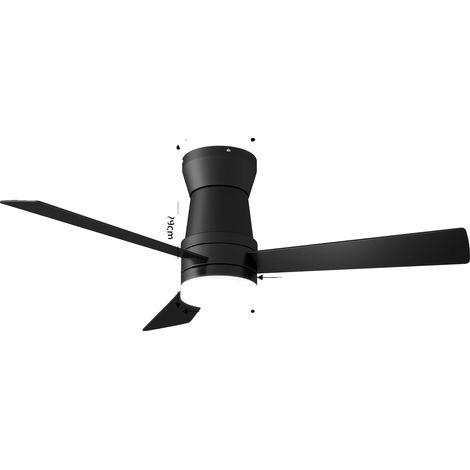 Ventilatore da soffitto con luce LED integrata, funzionamento silenzioso, colore nero. (1/2)