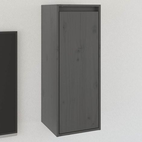 vidaXL Armario de pared de madera maciza de pino gris 30x30x80 cm (1/5)