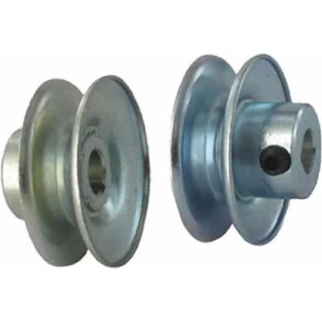 Keilriemenscheibe mit trapezförmiger Nut aus Stahl. Außendurchmesser: 57,15 mm, Innendurchmesser: 12,70 mm.