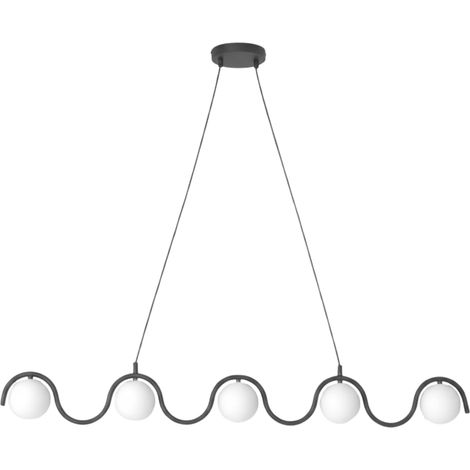 Lampada sospesa Sinus onda nero/bianco 5xG9 Emibig (1/5)