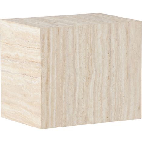 Table d'Appoint Effet Travertin "York" 35cm Beige (1/5)