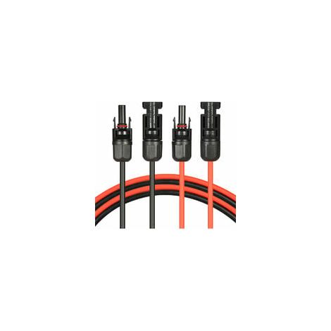 Cable de extensión fotovoltaico solar, cable de extensión para panel solar con conector MC4 (par), rojo + negro, 14 AWG, 3 m / 10 pies (1/4)