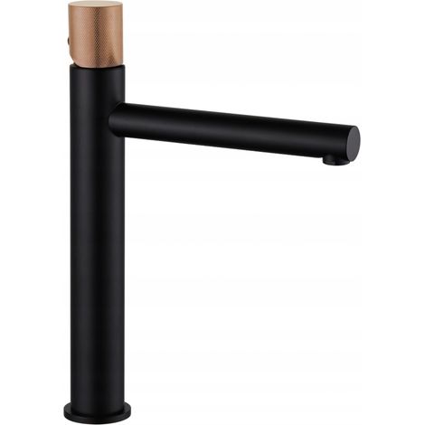 Mexen Elba One robinet de lavabo haut, Noir/Or rose - 74111-76 (1/2)