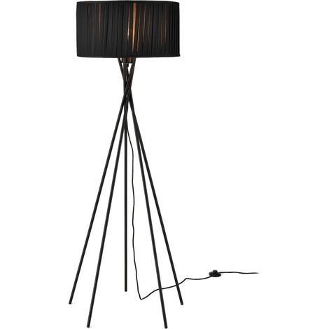 Lampada da terra (1 x base E27)(155 cm x Ø 48 cm) lampada da terra nera per soggiorno 030002418