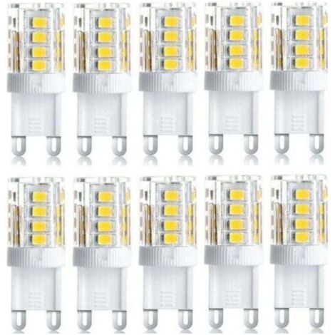 Lot de 10 Projecteur LED, lumière décorative LED, ampoule LED G9, 5 W blanc chaud blanc froid, ampoules LED à économie d'énergie, ampoule halogène de rechange, AC 230 V non dimmable (1/4)