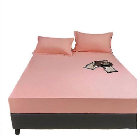 Washed cotton solid color fitted sheet 150x200cm,2pcs pillowcases (1/5)