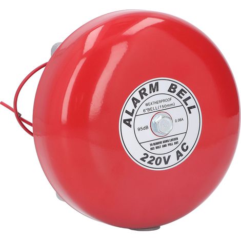 Sonnette d'alarme incendie électrique ronde en métal 6 pouces 95 dB 220 V, accessoire pour maison, hôtel et bateau (1/5)