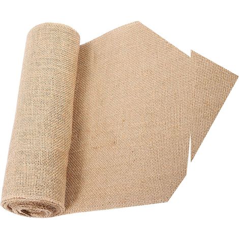 Nappe de style rustique en ruban de jute, 30 x 500 cm, pour chaises, maison, mariages et fêtes. (1/5)