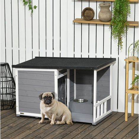 Niche pour chien avec terrasse 103 x 62 x 60/66 cm HAVRYA (1/3)