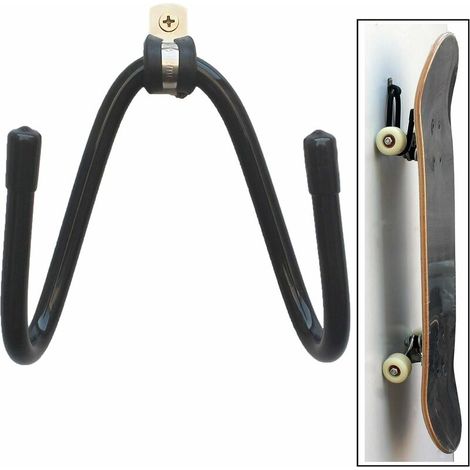 DEESSE SHOP - Support mural pour planche à roulettes Clip de rangement mural Support mural pour planche à roulettes - pour planche à roulettes et longboard (1/5)