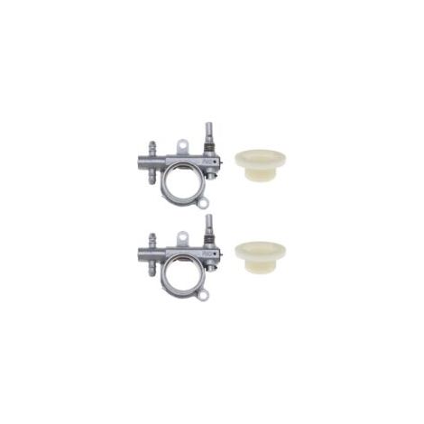Lot de 2 pompes à huile pour tronçonneuse avec engrenage à vis sans fin compatible avec tronçonneuse 25 CC/38 CC 2500/3800 pièces de rechange pour outils électriques d'extérieur - Crezuo (1/4)