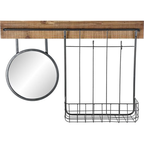 Miroir Sapin Métal 80X15X20 Panier Naturel (1/4)
