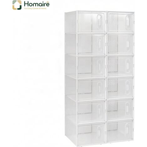 Weißes Bücherregal aus Kunststoff 50 x 35,5 x 111,5 cm HOMAIRE (1/5)