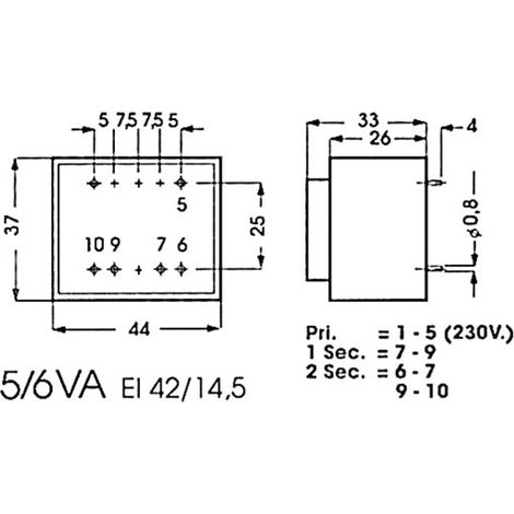 Transformateur Moule  5va  1 X 24v / 1 X 0 208a (1/3)
