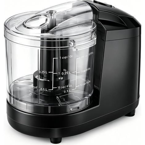 Mini Hachoir Électrique 350ml, 200W pour Hacher Viandes, Légumes, Noix et Herbes avec Lames Inox – Petit Mixeur Multifonctions, Bol Compact et Sécurisé (1/5)